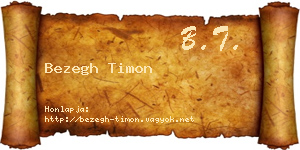 Bezegh Timon névjegykártya